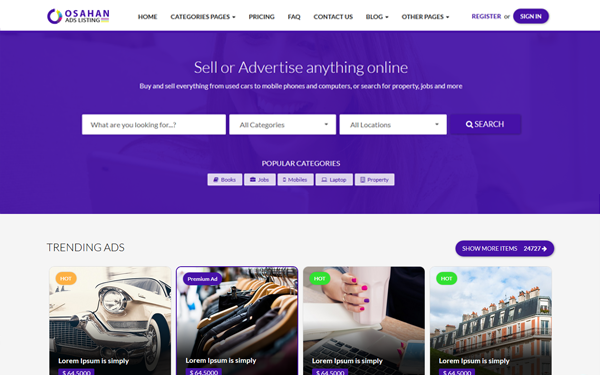 Osahan - Ads Listing Template Osahan - Ads Listing Template